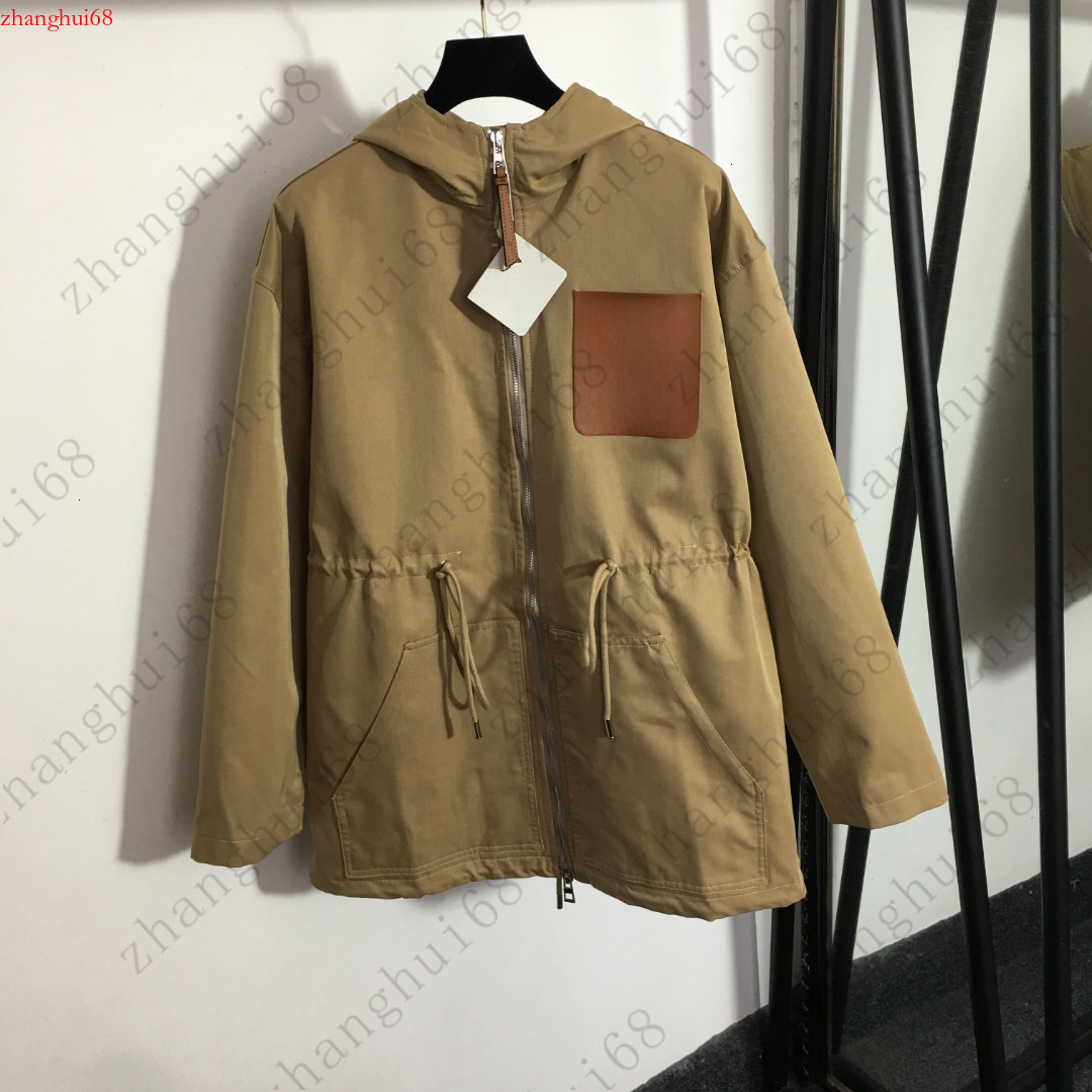 2025 Autumn New Women's Jacket Designer High-Quality Loose Comfortable Coat with Waist Belt and Hat for Back-to-School Season