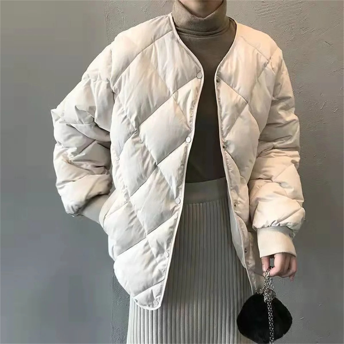 Autumn Winter Single Breasted Coat Women Fashion Solid Warm Quilted Jacket Long Sleeve O Neck Coats Lady Casual Outfit Wear 250818