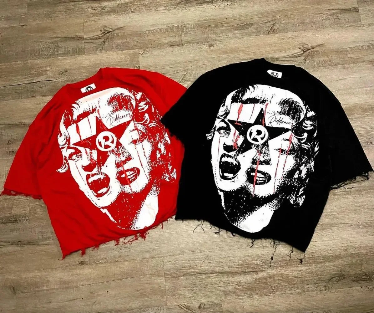 Hip Hop Y2k Tops 2024 Oversized Printed Graphic T Shirts Harajuku Gothic Men and Women Summer T-Shirt Casual Streetwear Clothes250819