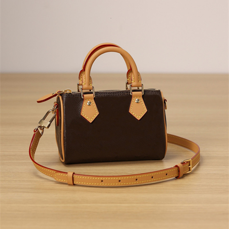 Sacs à bandouliers Top Designer Mini Nano 16cm Sac d'épaule Femmes en cuir Denim Crossbody Marques de luxe en relief sac à main Brown Flower 0819
