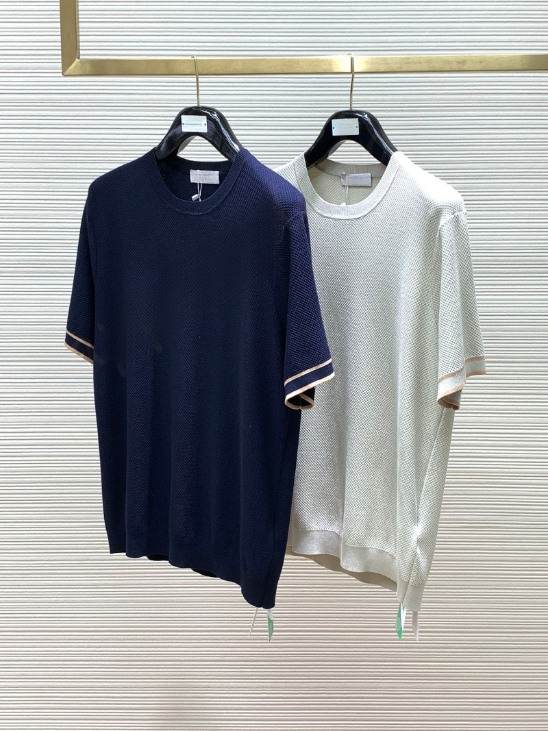 Men T-shirts printemps et d'été Tencel Mulberry Silk mélangé T-shirt à manches courtes B1289