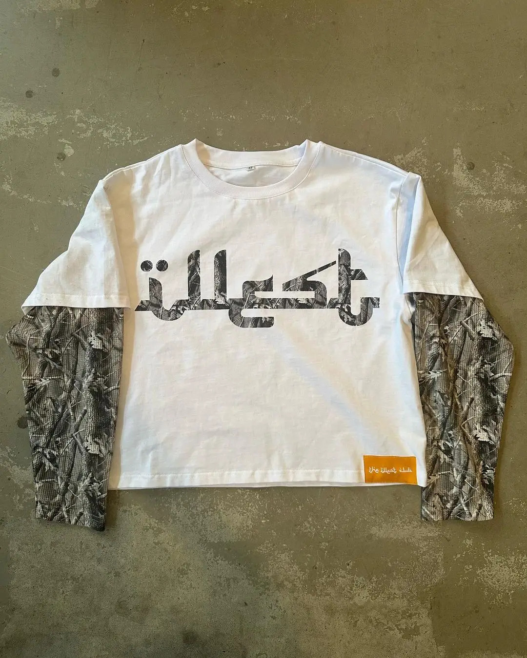 Y2k Street Fashion Camouflage Splicing Shirt Womens T-shirt Mens American Casual Printed Long-sleeved Retro Harajuku Loose Top250819ww
