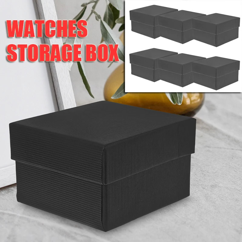 6 ensembles Watch Box Bijoux Affichage Écouteur Porte-toile pour hommes Organisateur de poche Sponge Small Men Cardboard Single Travel Bijoux 250