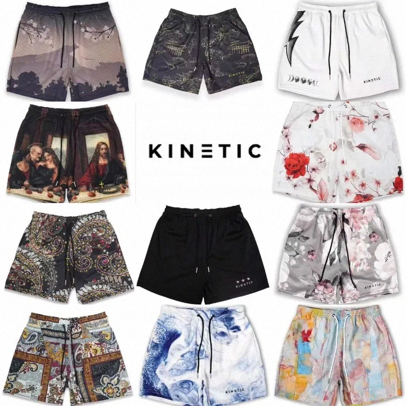 Brand cinétique Summer Mens Shorts Sports Casual Swim Mesh Shorts Gym Fiess Running Basketball Pantalon Short Jogger Dry Jogger Designer SW W6LM