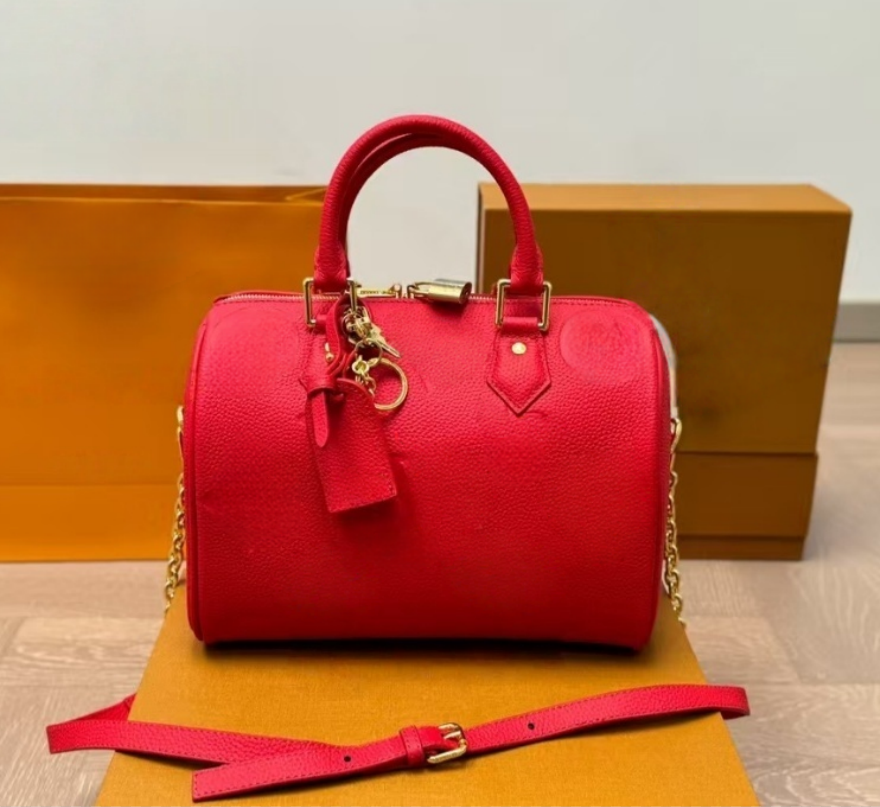Top qualityP9Soft25 Designer Soft 25 Boho Pillow bag Genuine Leather Shoulder Bag Women Handbag Side Safety Lock Crossbody Bag Embossed Red large fl