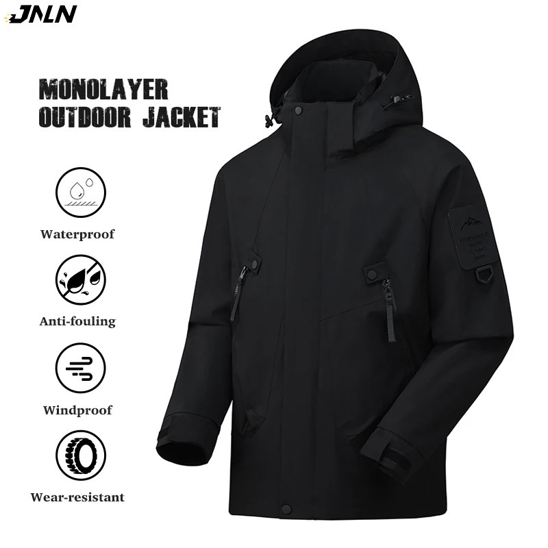 JNLN Unisex Waterproof Outdoor Jacket Windbreaker Rain Coat for Climbing Hiking Camping Trekking Men Women Windproof Breathable250819