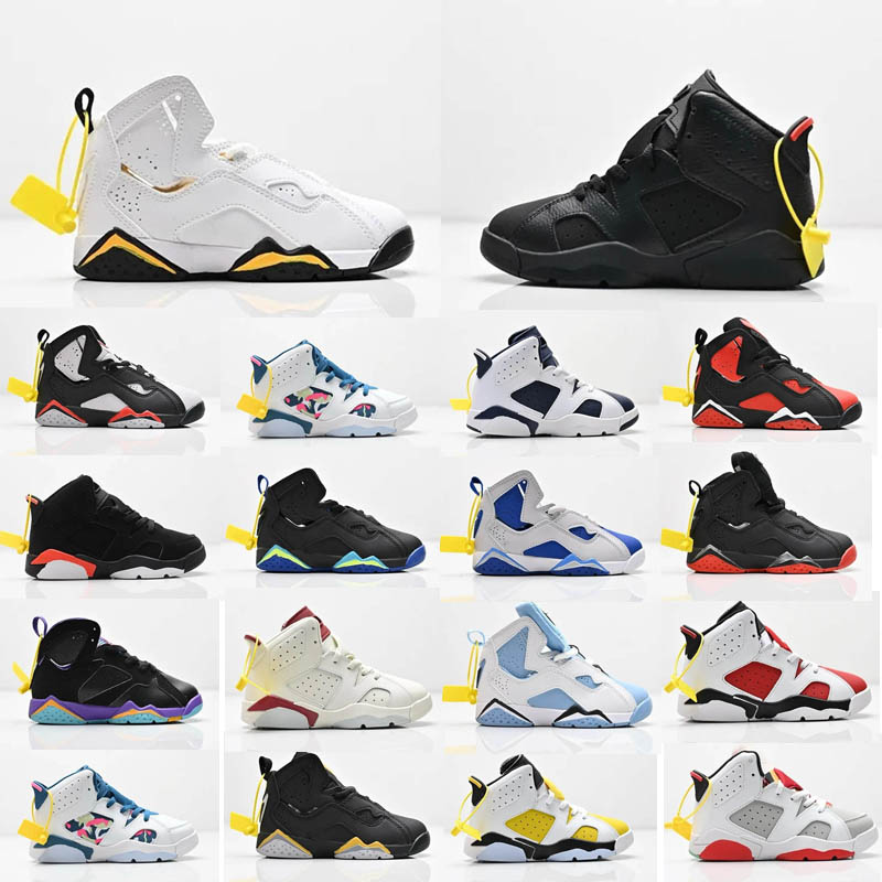 Chaussures pour enfants Boys 6S 7s Toddlers Sneakers Designer Girls Children Basketball Trainers Kid Youth Black Red Blue Shoe
