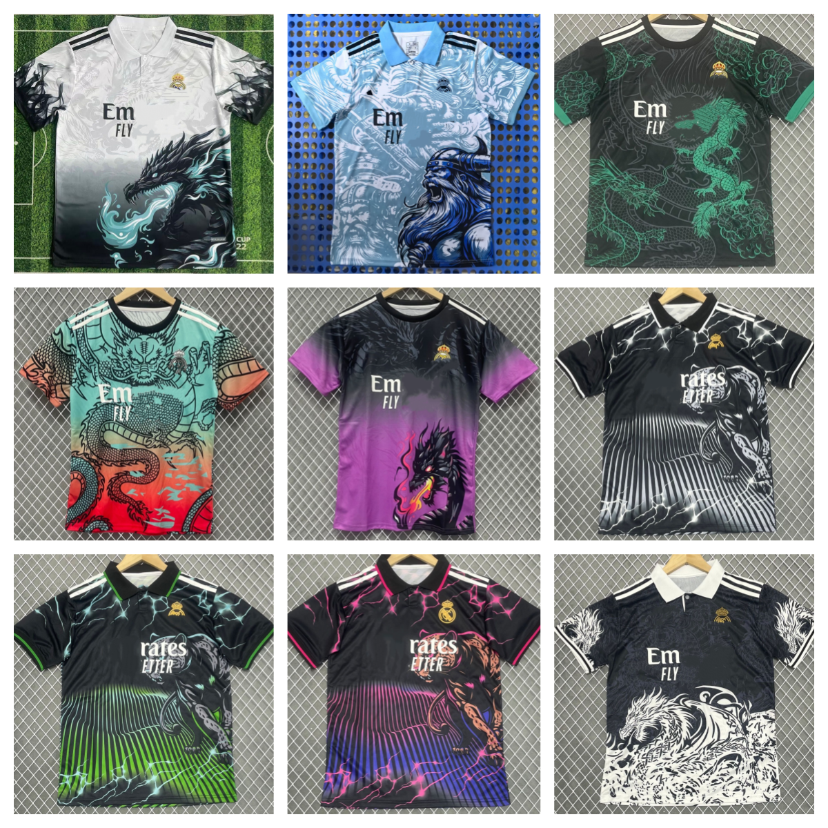 10a Maillot de Football Shirts Jersey Kits Designer Men's Football Idol Tees Luxurys Tops Tshirts lâches lointaines et lettres de confort Teams T