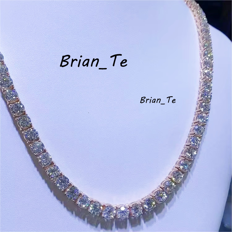 Gra Certificate 6mm Tennis Necklace Hiphop Vvs Iced Out Chain 925 Silver Moissanite Tennis Chain
