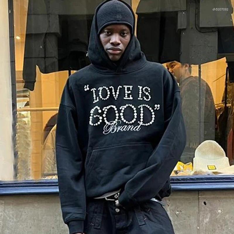 Sweat à capuche pour hommes Goodbrand Sweat à capuche Men des femmes couples tout-match streetwear fashion perles sweat-shirt à capuche