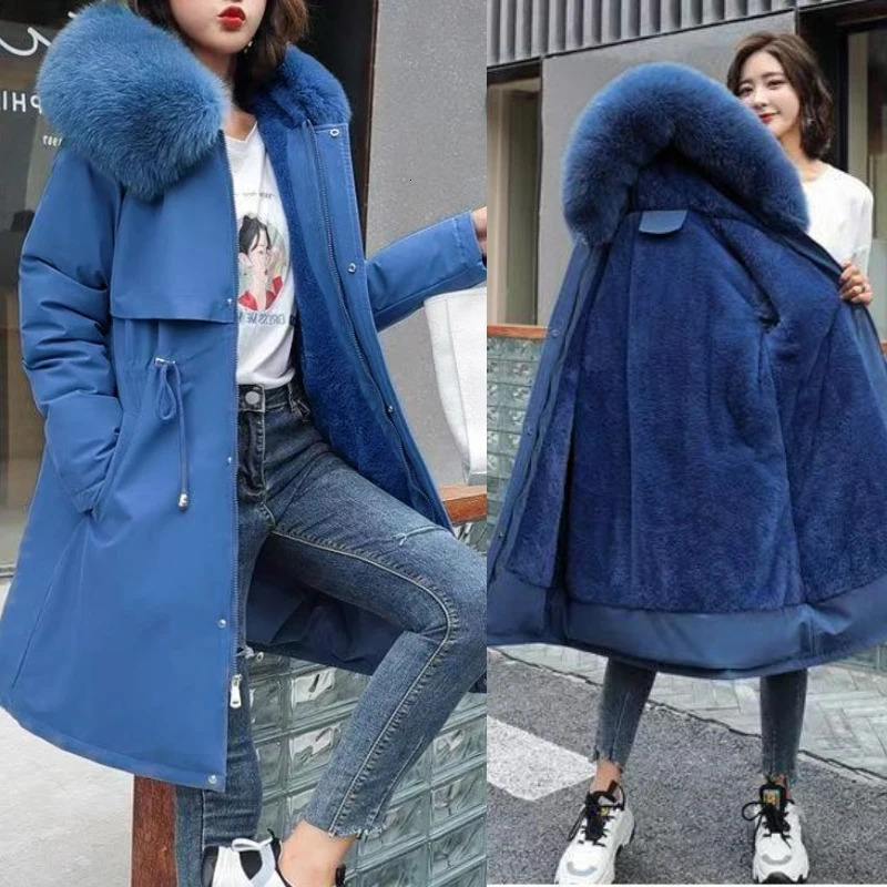 In Coats Jackets Womens Winter Padded Jacket Loose Casual Outerwears Fleece Hodded Windbreaker Elegant Office Ladys Coat 250818