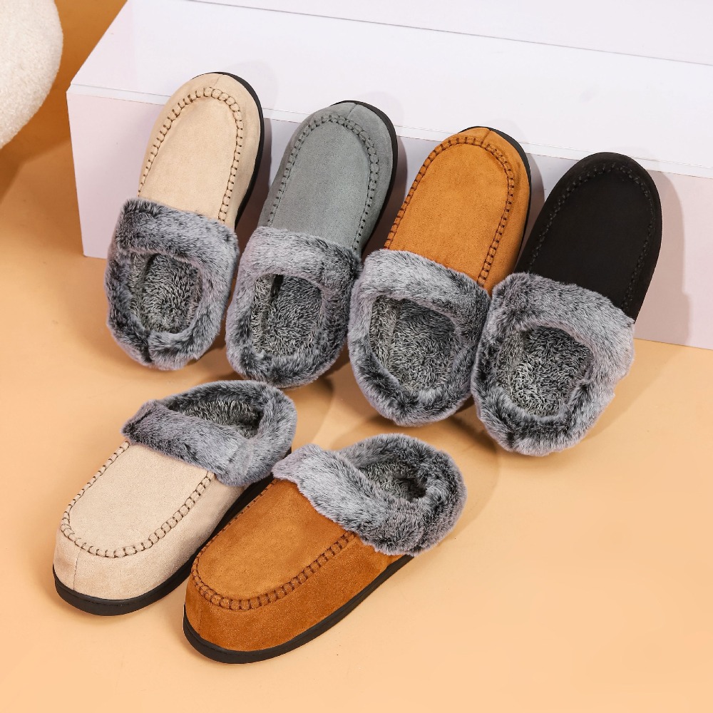 Fluffy Casual Slippers Men's House Flats Plush Elegant Designer Man Winter Shoes Home Cotton Fashion Footwear Indoor Big Size Male Plush Warm I