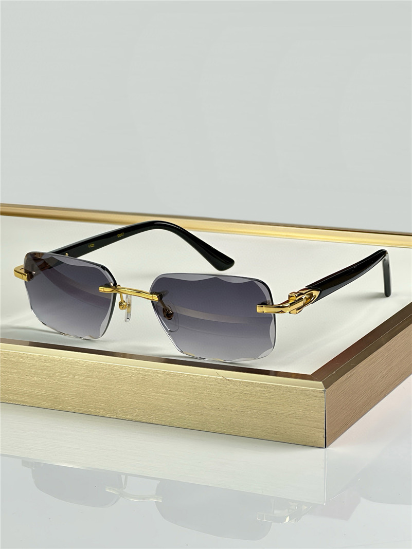 Nouveau design de mode lunettes de soleil carrées 0047 monture en métal lentille coupée sans monture style simple et populaire lunettes de protec