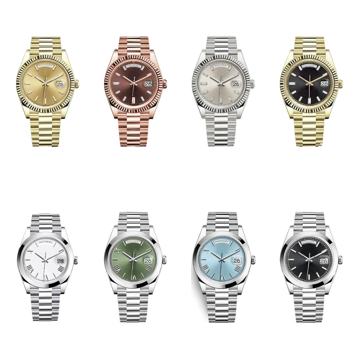 Mens calendar watch women luxury wristwatches 904L stainless steel strap 2813 automatic movement watches With box Luminous Sapphire montre de lux Fr