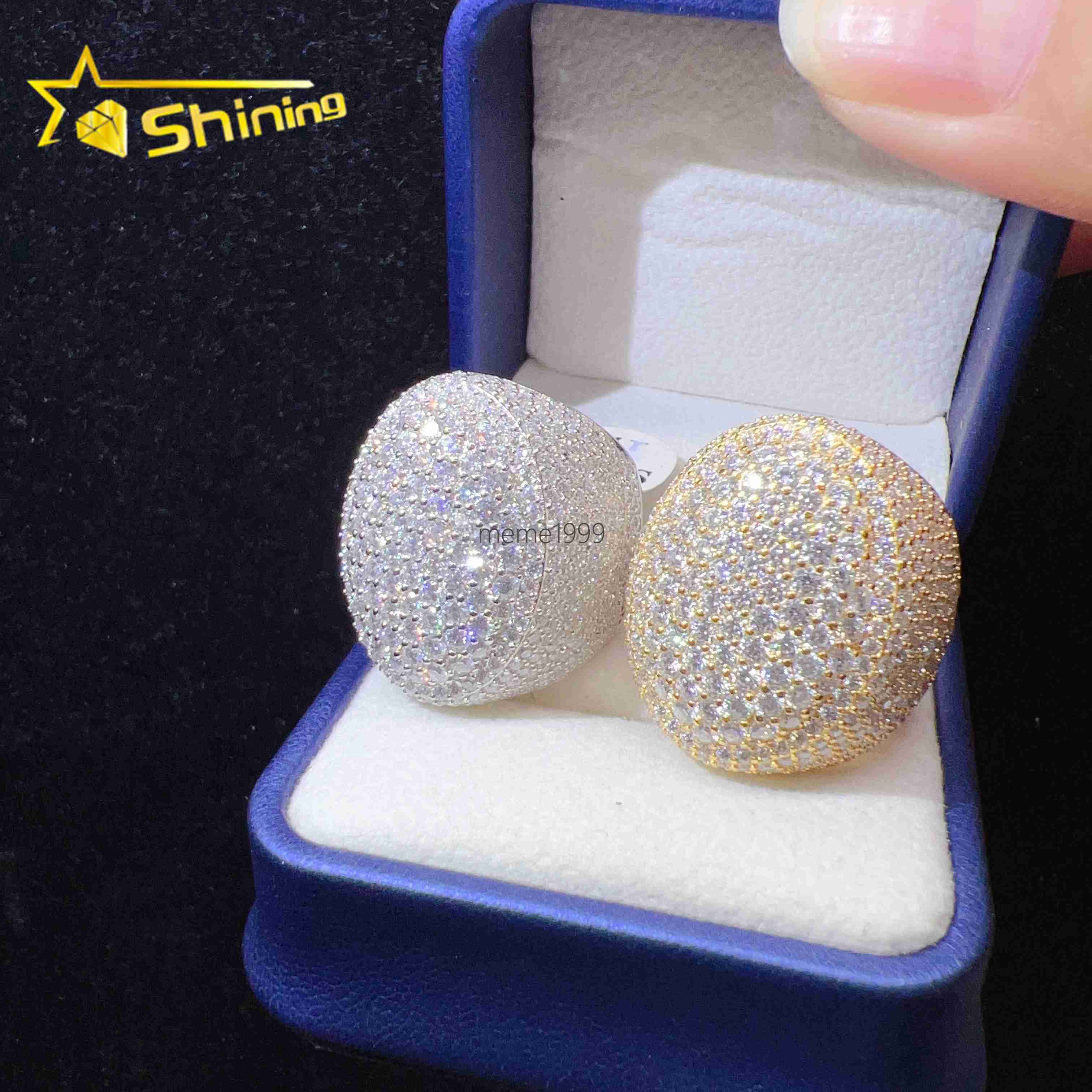 Pass Diamond Tester Iced Out Custom VVS Moissanite Hip Hop Sterling Silver 925 Rings