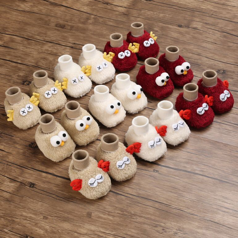 Winter Newborn Baby Socks Shoes Warm Cartoon Toddler First Walkers Boots Walkfashion Cotton Comfort Soft Anti-slip Warm Infant Shoes 0-18 Months