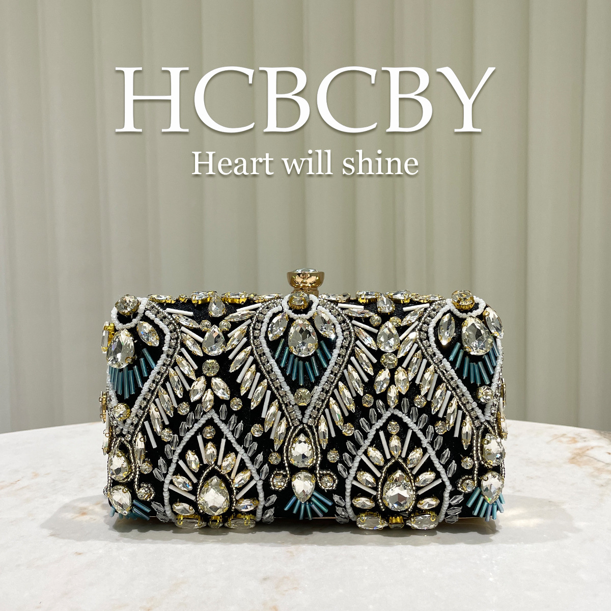 Free Shipping Designer Luxury Black Rhinestone Handbag Fashionable Women's Noble And Elegant Banquet Bag Temperament Chain Shoulder Crossbody B