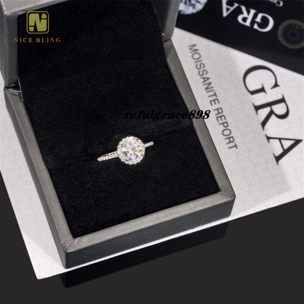 Luxury Cluster Engagement Ring Moissanite Diamond 925 Sterling Silver Moissanite Wedding Band Diamonds
