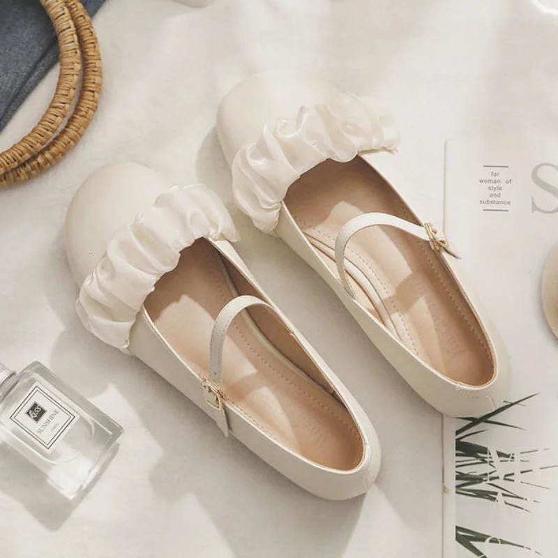 Shoes for Woman 2024 Flats Womens Summer Footwear Flat Gothic Japanese Style Lolita Mary Jane Kawaii Round Toe Cute Fashion A E 250820