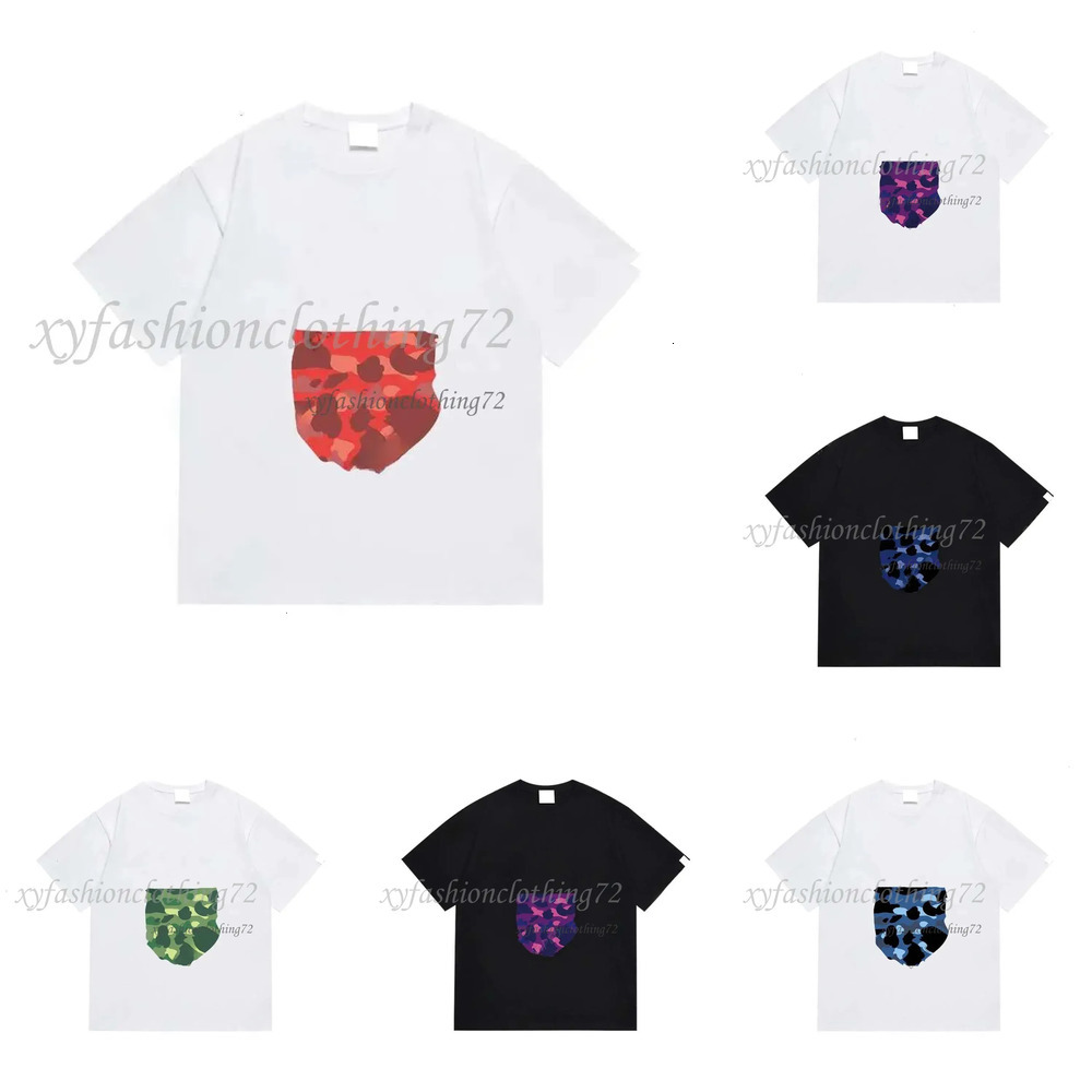 Designer cotton Mens Shark Bapeity Printed T Shirt Tees Loose Casual Camouflage White T-shirts Men t shirts for men fashion tshirts brands 91 dc f5