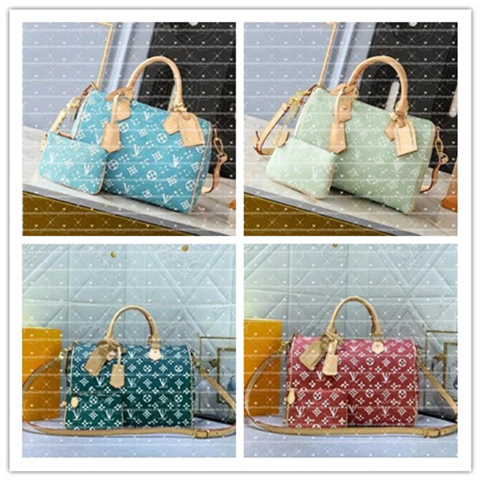 Designer Handbag Speedyss25 Fashion Shoulder Bag Luxury Women Handbags Crossbody Tote bags Men Bag M24426 Pillow Bag Wallet Boston bags Lake blue