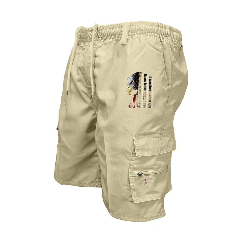 Mens Elastic Waist Cargo Work Shorts Men Outdoor Leggings Leisure Harajuku Street Style Jogging Shorts Loose Work Casual Shorts250819