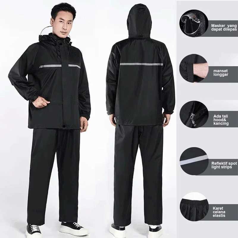 Adulte épais imperméable imperméable manteau de pluie moto combinaison de pluie moto vêtements de pluie réfléchissant équitation imperméable vélo