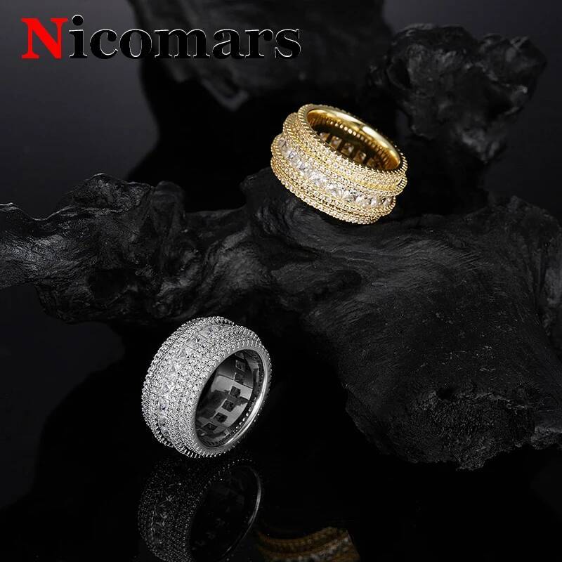 Premium Moissanite Row Diamond Ring for Women S925 Sterling Silver Fashion Light Luxury Popular Mens Moissanite Diamond Ring