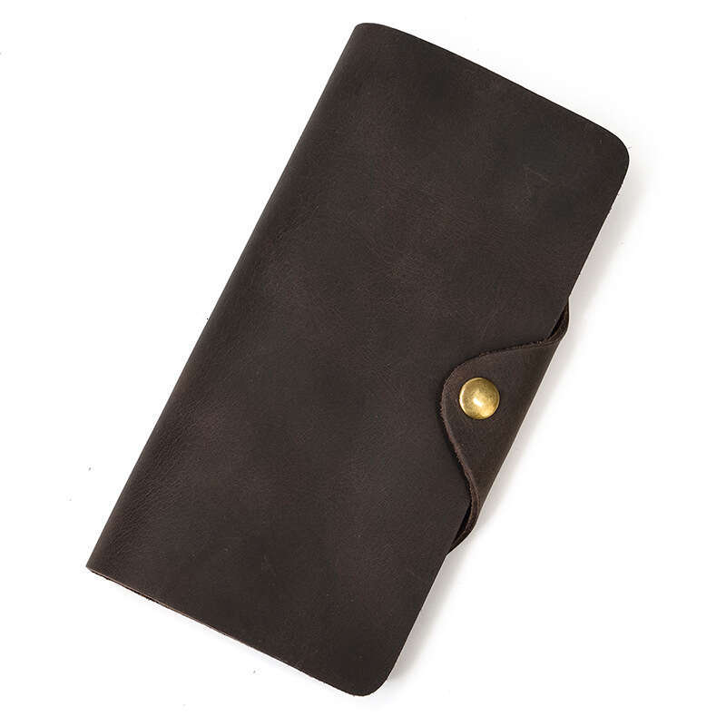 Genuine Men's Long Crazy Horse Leather Wallet Multi-Card Slot Clutch Coin Purse