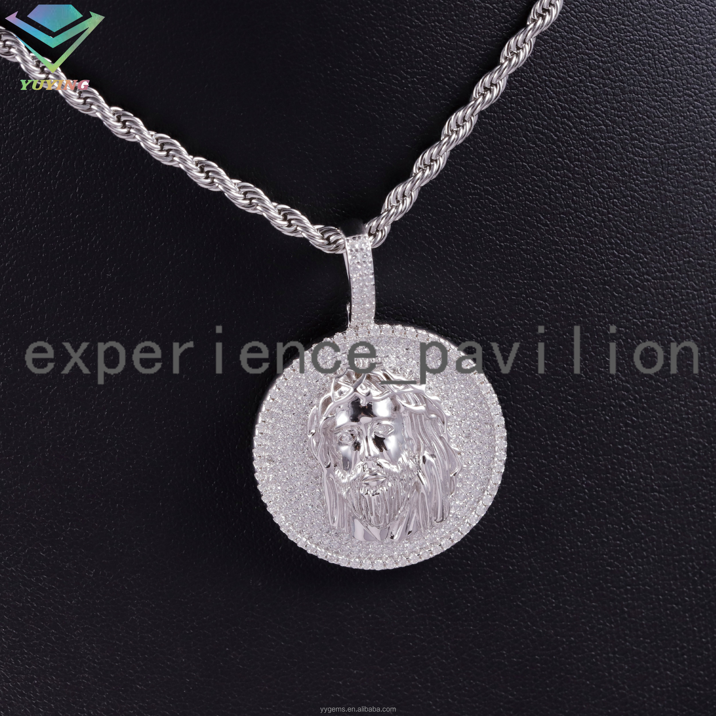 Hip Hop Rapper Style Iced Out Jesus Pendant Vvs Moissanite S925 Silver Gold Plate Custom Pendant for Cuban Necklace