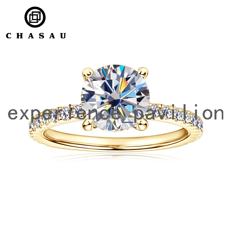 Classic 925 Sterling Sliver 2CT 8mm D Color VVS Round Cut Moissanite Simple Hidden halo Engagement Ring for Women