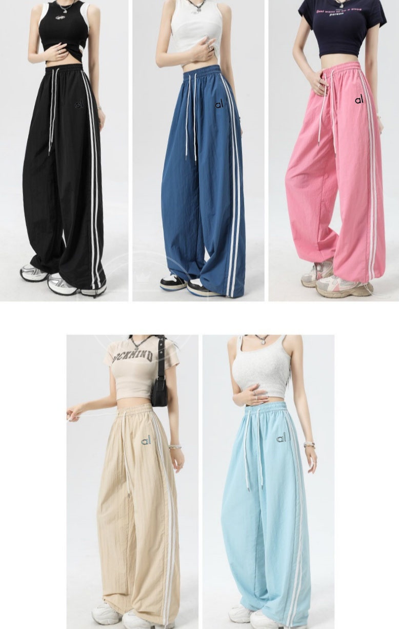 Pantalon féminin designer femmes pantalon de jambe large pantalon sport pantalon lâche à la mode luxueuse à jambe droite décontractée d'été de ha