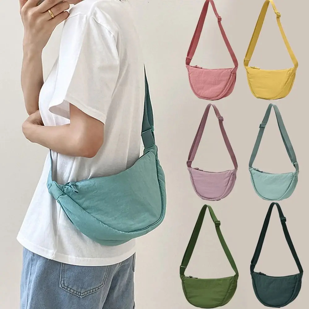 Women Nylon Shoulder Bags Exquisite Solid Color Crossbody Bag Casual Sports Style Underarm Bags 250818