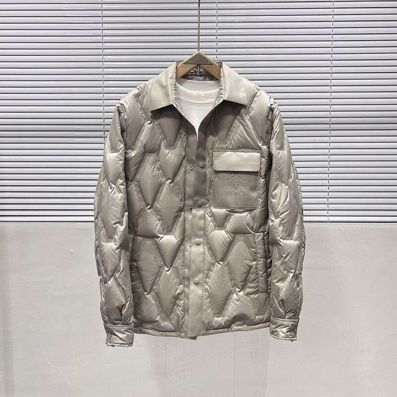 Men's Clothing 2024 autumn and winter new urban light shirt direct charging channel small lapel versatile men's Silk cotton jacket