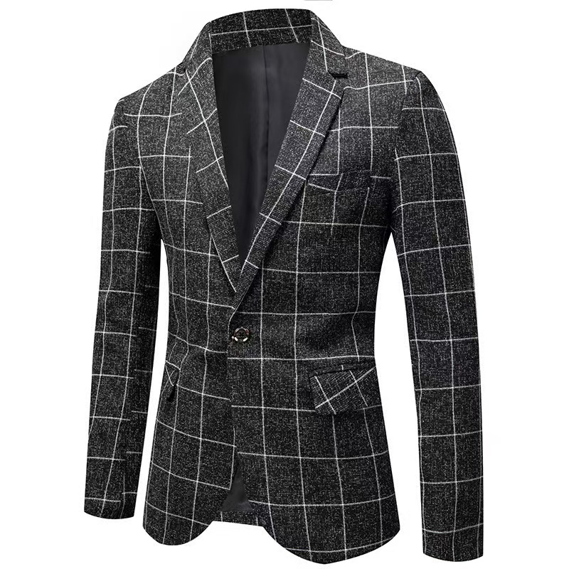 Designer's suit mens suit American retro herringbone pattern suit jacket men's plus size Korean version trendy formal wear business fas