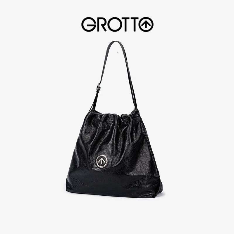 GROTTO Autumn/Winter Genuine Leather Garbage Large Capacity Mother and Child Single Shoulder Crossbody Bag