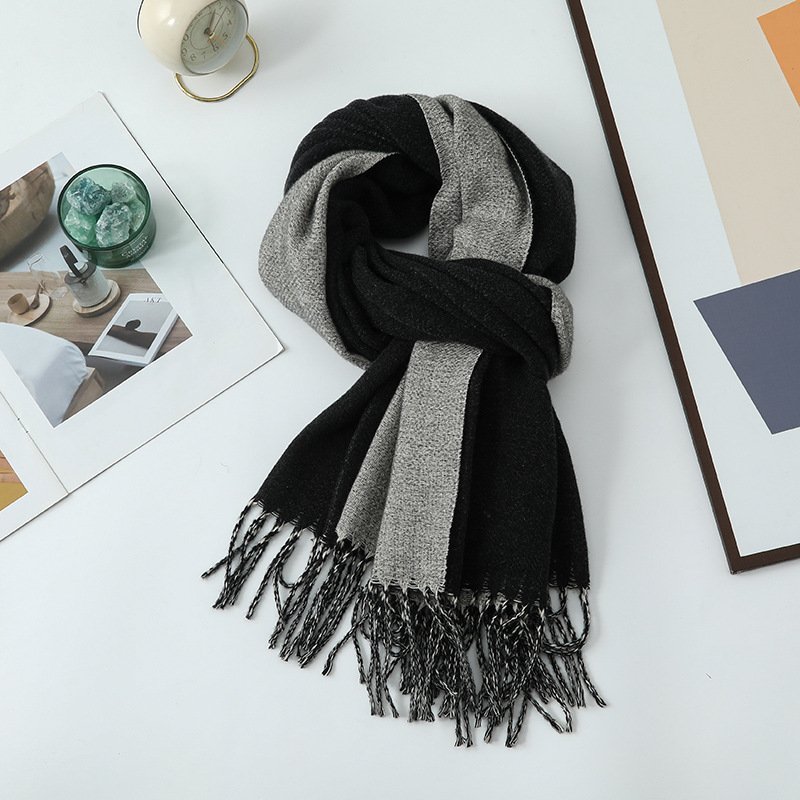 K1687 Factory direct supply 2025 autumn and winter double-sided wool cashmere scarf Korean style high-end versatile shawl support mixed batch