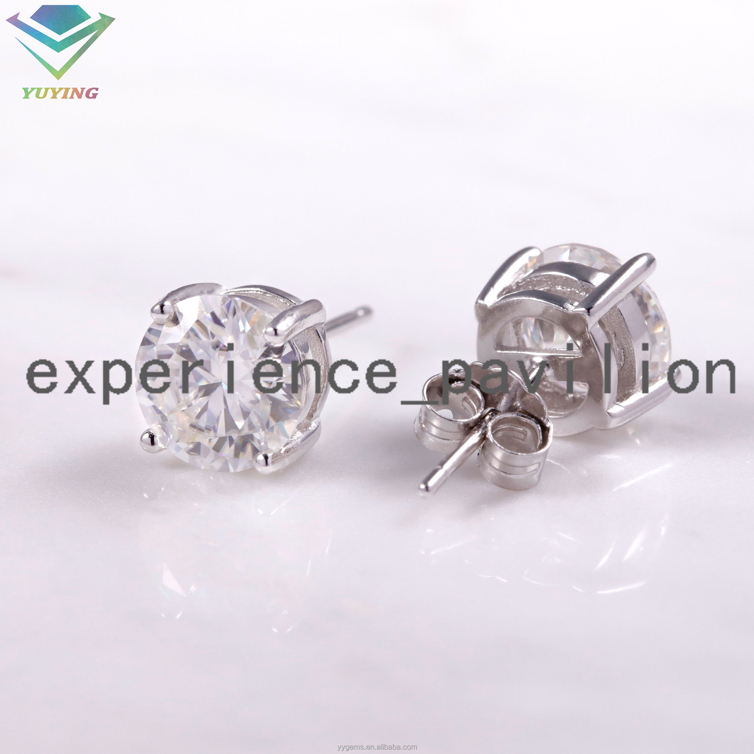 Boucles d'oreilles de mossanite classiques 4 dents pour hommes Femmes 925 argent sterling 1.5CT 2CTVVS Moisanite Diamond Stud Oreads