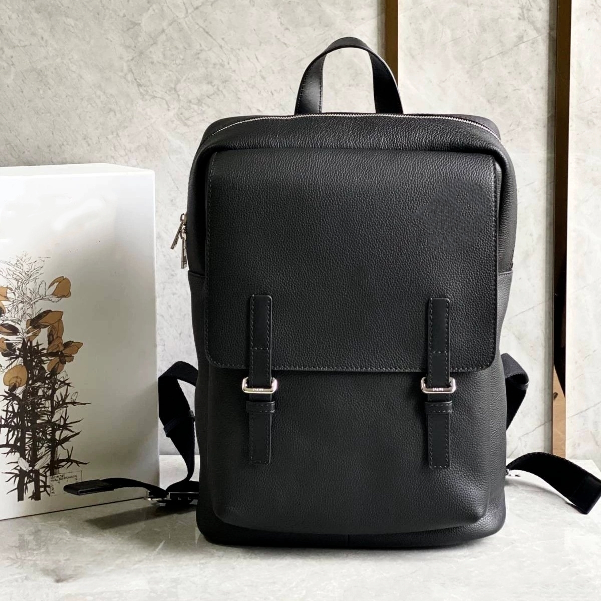 Designer luxury brand men's shoulder bag 10A mirror quality military uniform style backpack top cowhide outdoor sports bag comes with original