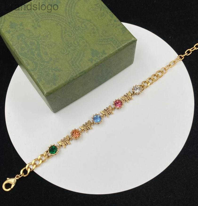 Braceuse de créateurs Femmes 18K Bijoux en or Cuban Chaîne de coeur Cœur Bracelet Designer Crystal Bracelet Retro Vintage Personnalisez des homme