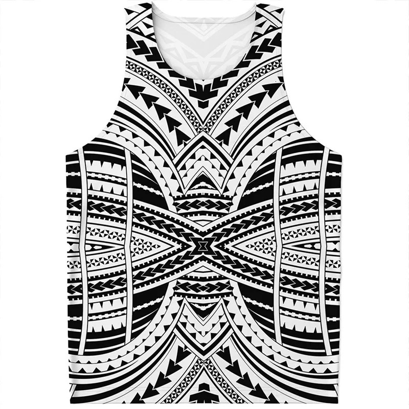 Maori Tattoo 3D Print Tank Top Men Polynesian Tribal Pattern Tshirt Tops Male Clothes Quick Dry Vest Oversized Sleeveless Tees 250808