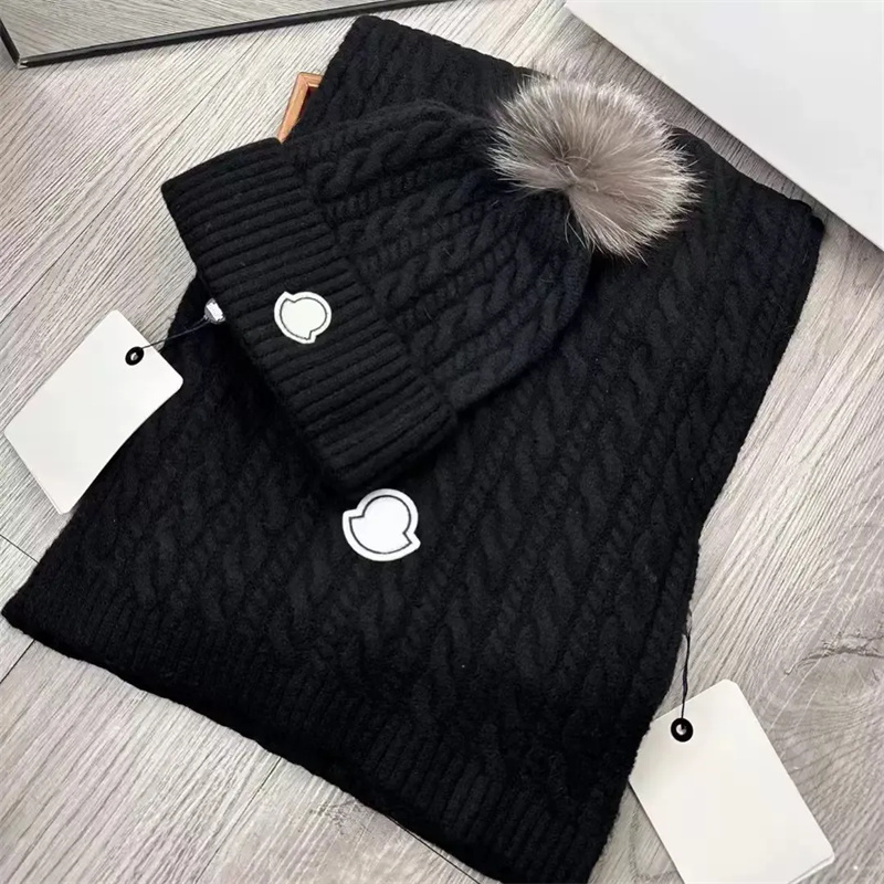 luxury brand beanie Women Men Scarf Hat two-piece set long scarf Fashion soft breathable 100% wool warm autumn and winter thicker