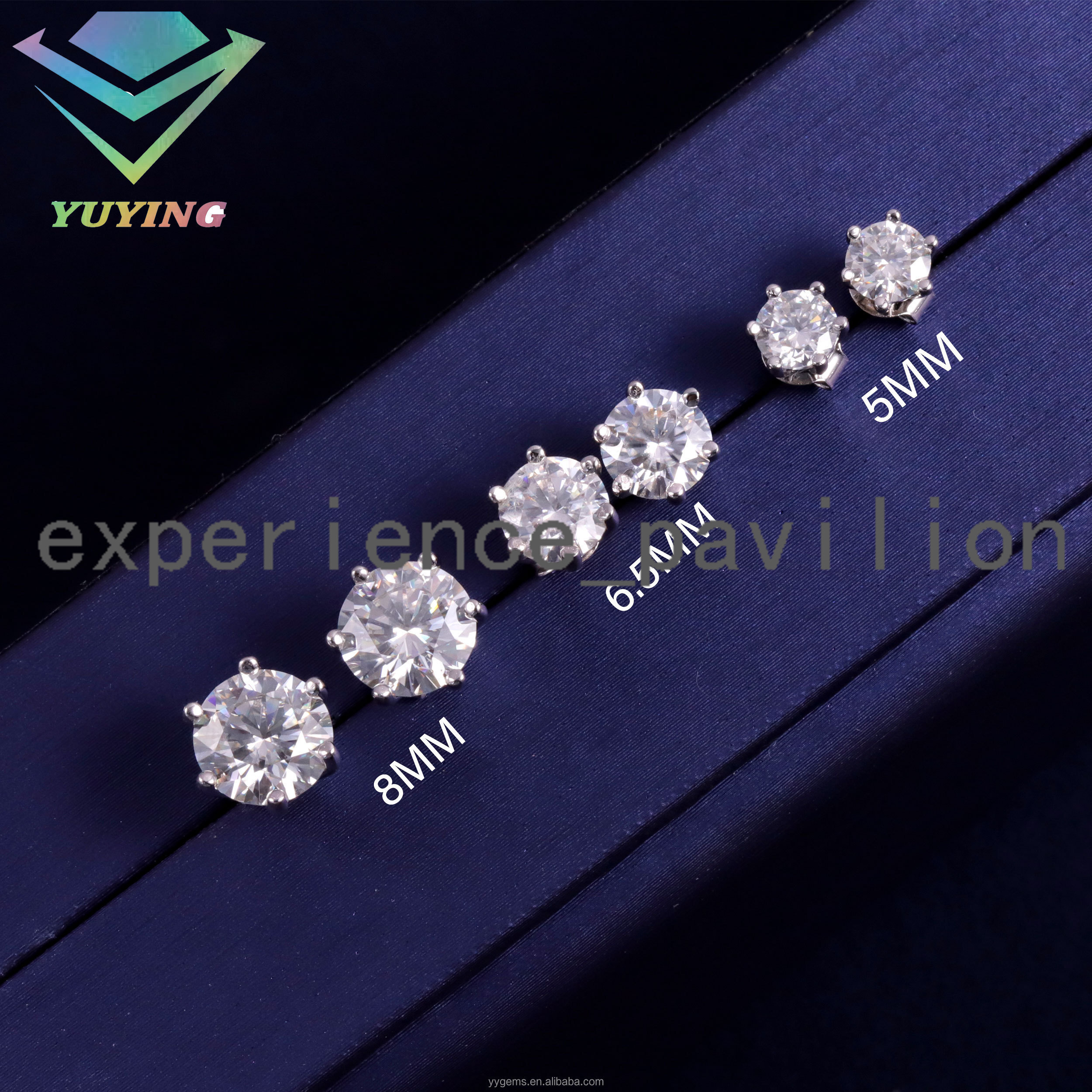 0.3ct-2ct Moissanite Diamonds 925 Silver Earrings Stud Classic 6 Prongs Setting D Color Vvs Moissanaite Stud Earrings