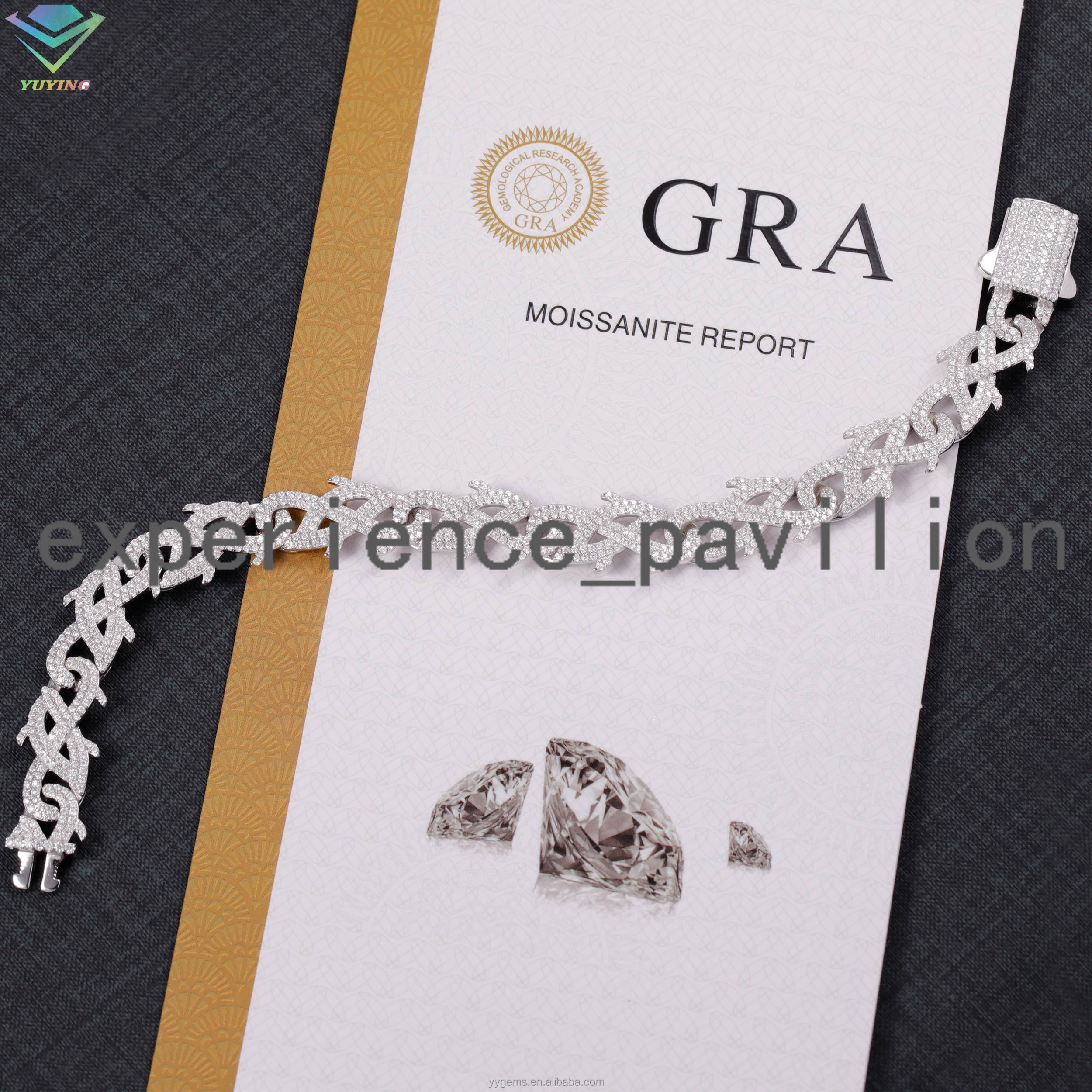 Spiked Shape Mossanite Cuban Bracelet 18k Gold Plated S925 Silver Men Women Bracelet VVS Moissanite Cuban Link Bracelet