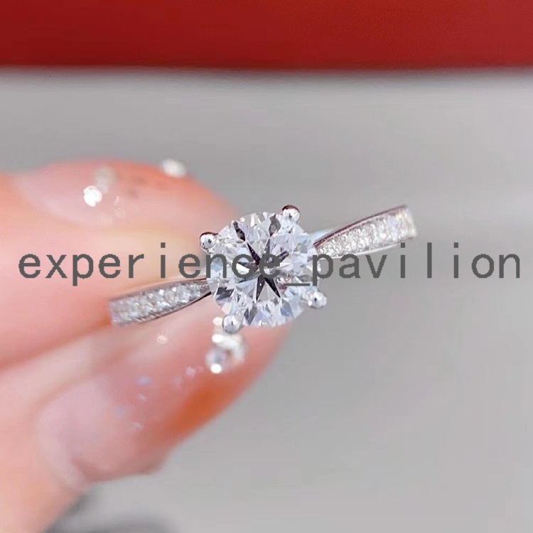 18K White Gold 1.0 ct D Moissanite Diamond Ring Classic Women Wedding Anniversary Rings Jewelry