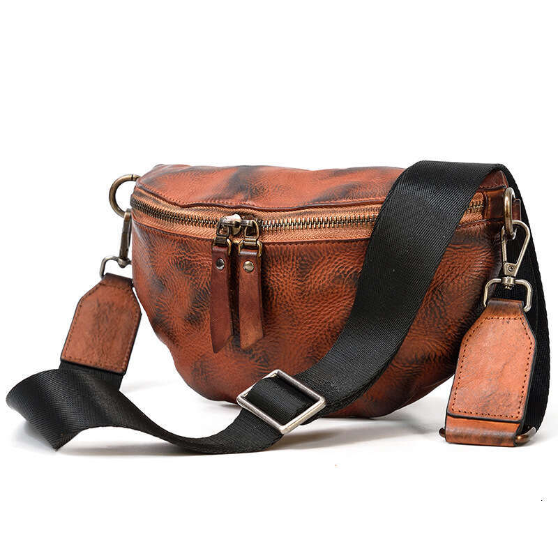 New Women's Genuine Vegetable Tanned Leather Handcrafted Color Casual Shoulder Simple Small Crossbody Bag for Girls