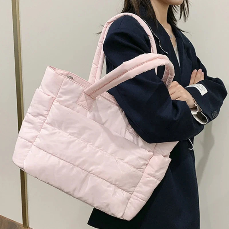 Bag Large Capacity Padded Tote Bag Versatile Handbag for Women Work Student Class Shopping Multiple Pockets Mummy Bag 250814