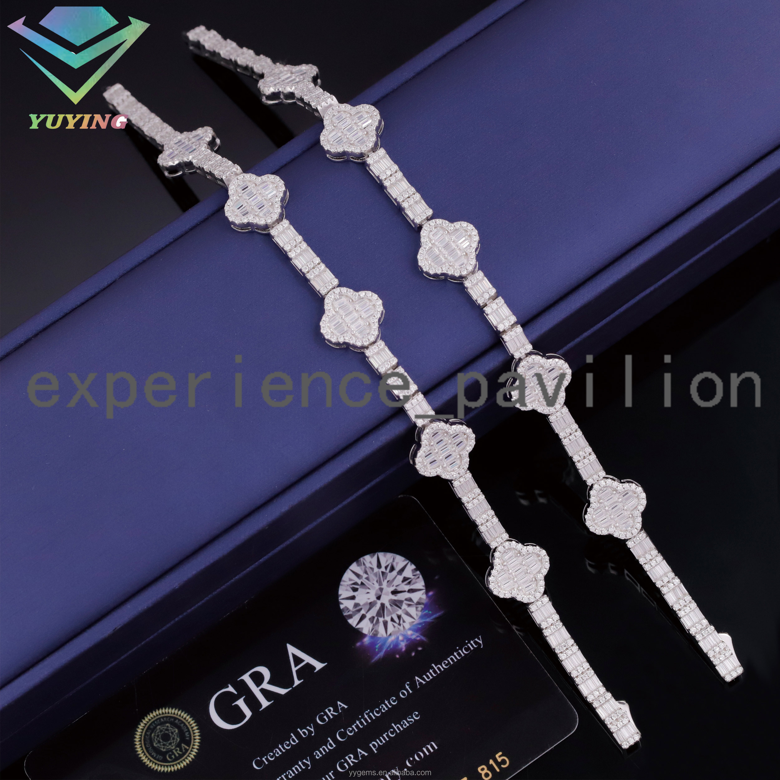 Popular Style New Fine Jewelry Bracelet 10mm Cuban Baguette Moissanite Bracelet S925 Silver White Gold Plated Fashion Bracelets