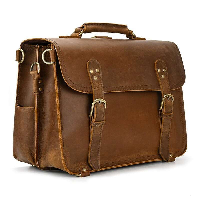 Crazy Horse ordinateur portable en cuir véritable sac à dos pour hommes grande capacité sac à main sac à bandoulière