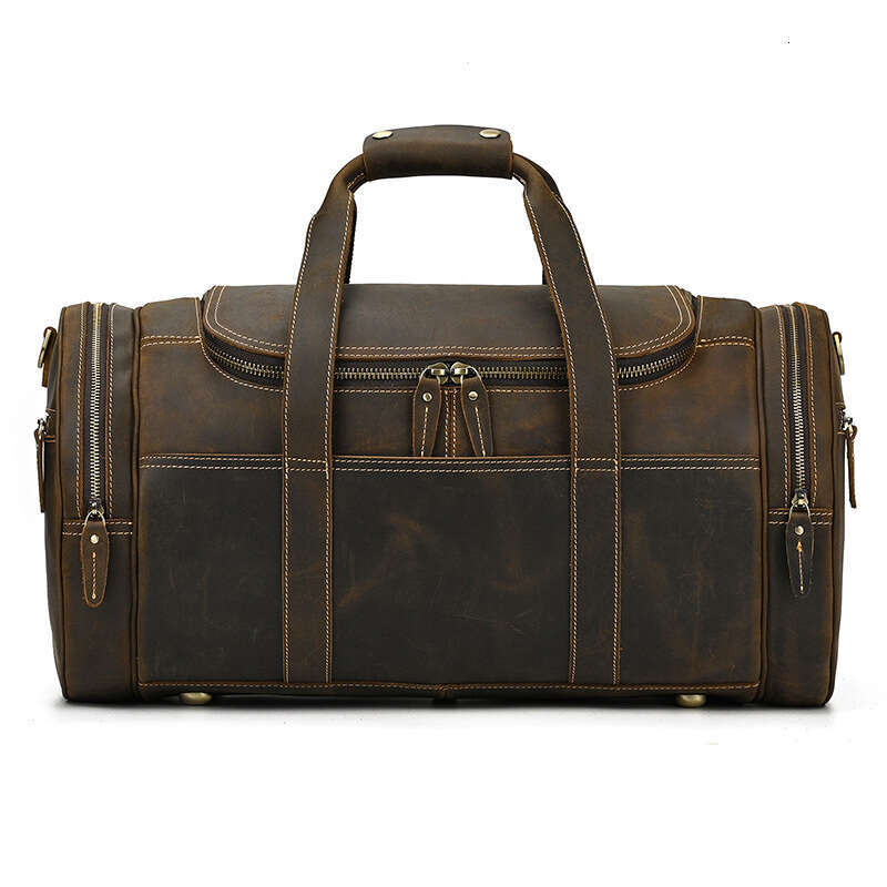 New Crazy Horse Large Capacity Top Layer Cowhide Luggage Genuine Leather Men's Travel Bag